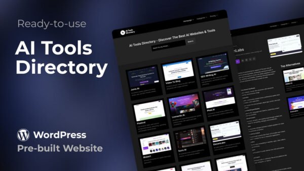 AI Tools Directory Pre-built WordPress Website