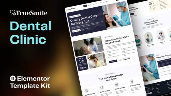 TrueSmile - Dental Clinic Website Elementor Template Kit